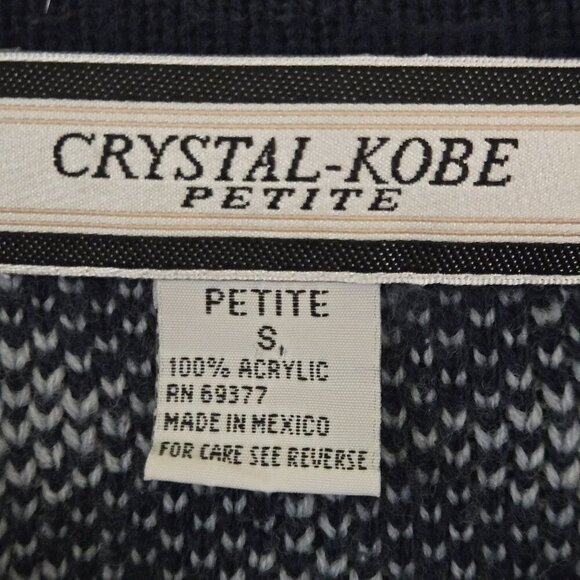 Crystal Kobe Petite Vintage Outdoor Intarsia Knit Cardigan Sweater Size Sp - Picture 7 of 7